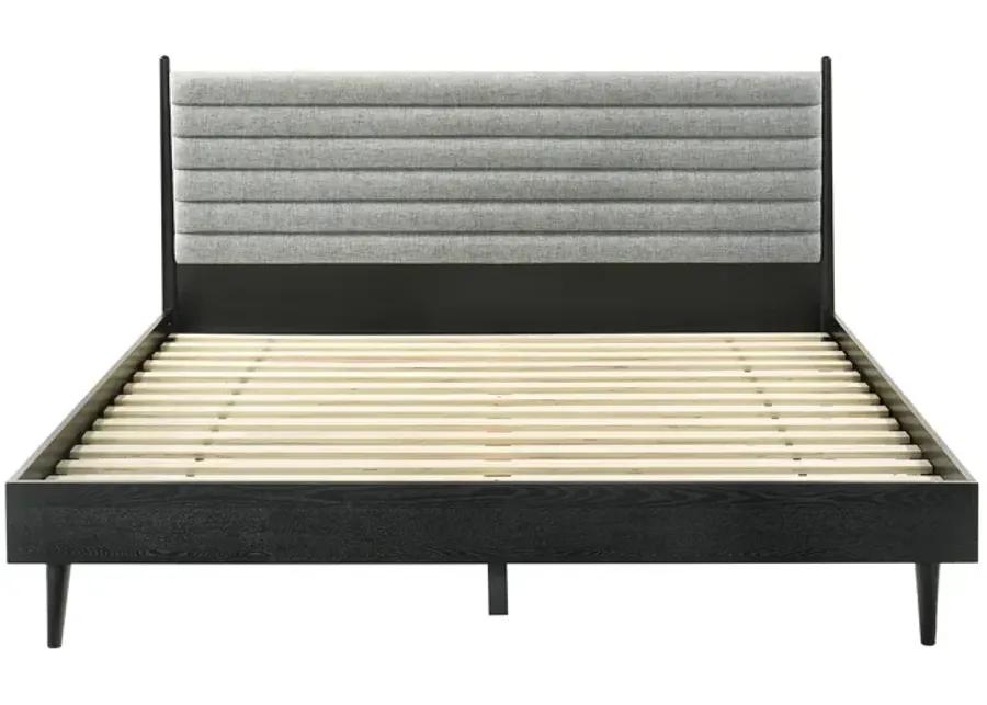 Artemio King Platform Wood Bed Frame in Black Finish