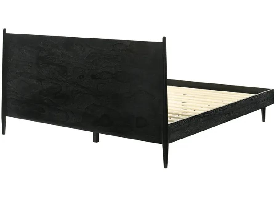 Artemio King Platform Wood Bed Frame in Black Finish