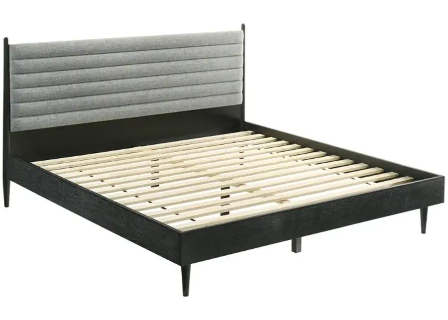 Artemio King Platform Wood Bed Frame in Black Finish