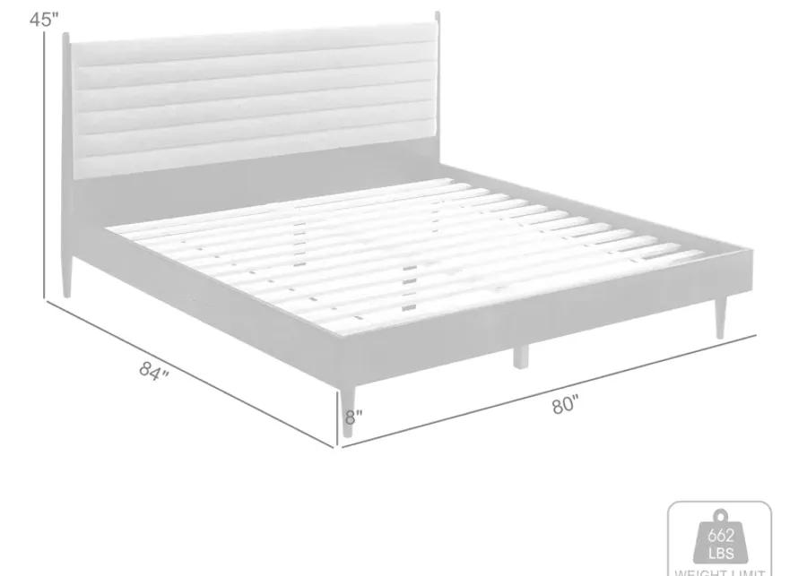 Artemio King Platform Wood Bed Frame in Black Finish