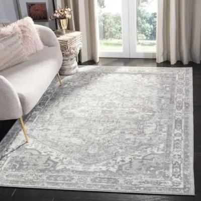 Brentwood 852 Cream / Grey 2' X 18' Runner Powerloomed Rug