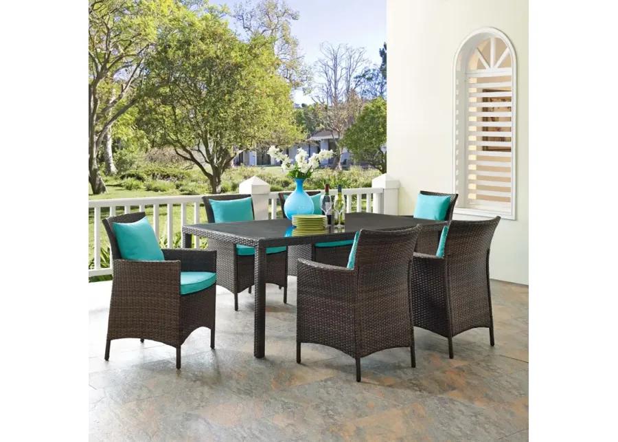 Conduit 7 Piece Outdoor Patio Wicker Rattan Dining Set