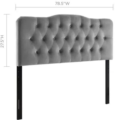 Annabel King Diamond Tufted Performance Velvet Headboard