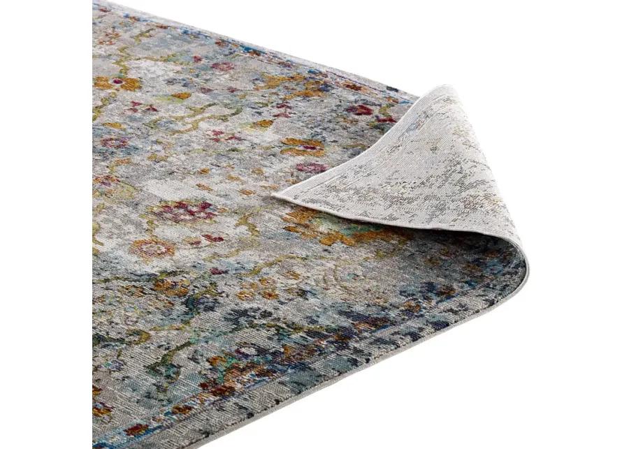 Success Manuka Distressed Vintage Floral Lattice 8x10 Area Rug