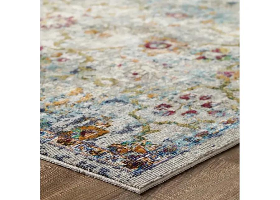 Success Manuka Distressed Vintage Floral Lattice 8x10 Area Rug