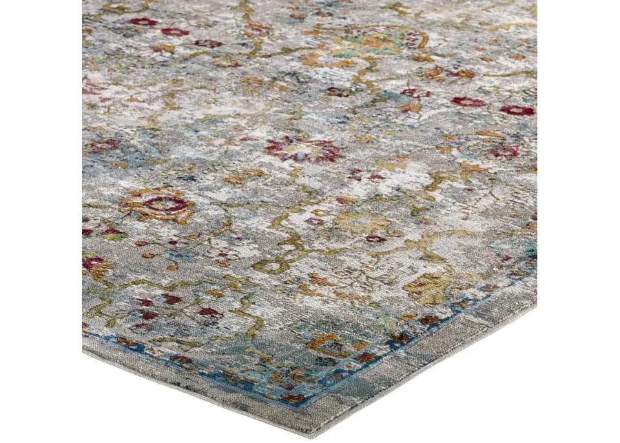 Success Manuka Distressed Vintage Floral Lattice 8x10 Area Rug