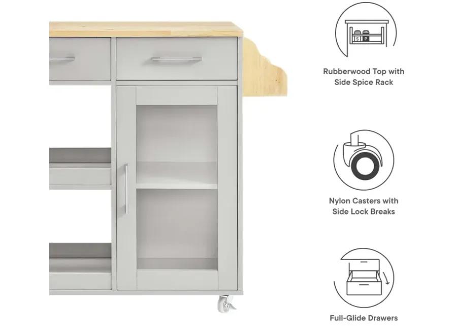 Culinary Kitchen Cart With Spice Rack