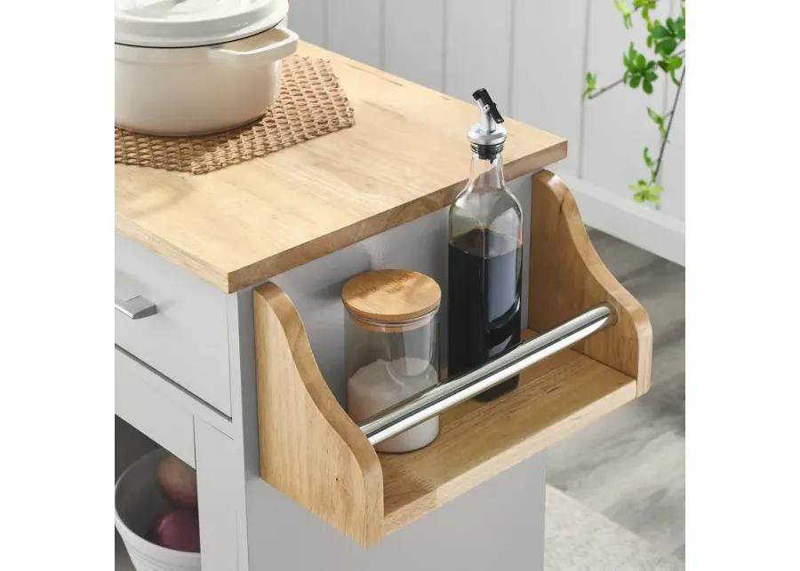 Culinary Kitchen Cart With Spice Rack