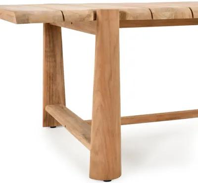 Aston 94" Teak Wood Outdoor Dining Table in Natural Tone