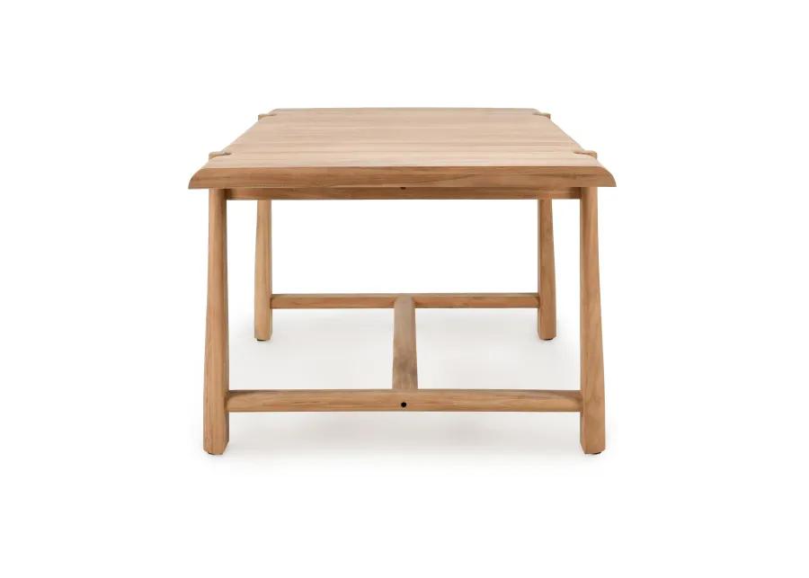 Aston 94" Teak Wood Outdoor Dining Table in Natural Tone