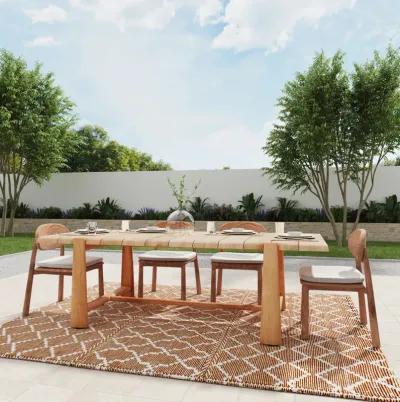 Aston 94" Teak Wood Outdoor Dining Table in Natural Tone