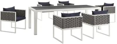 Stance 7 Piece Outdoor Patio Aluminum Dining Set