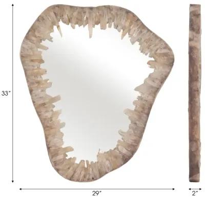 Quartz, 25" Organic Mirror, Ivory