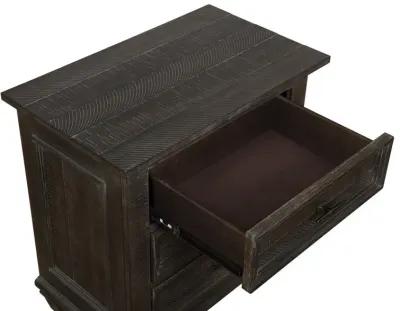 Abigail 3-Drawer Nightstand Weathered Carbon