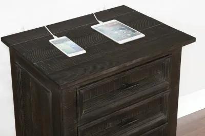 Abigail 3-Drawer Nightstand Weathered Carbon