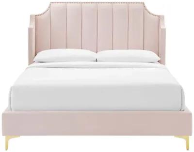 Daniella Performance Velvet Queen Platform Bed