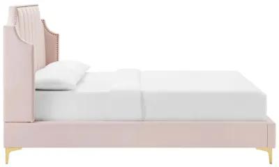 Daniella Performance Velvet Queen Platform Bed