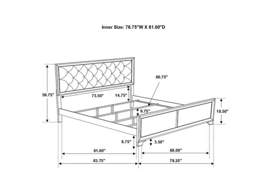 Beaumont Upholstered Eastern King Bed Champagne