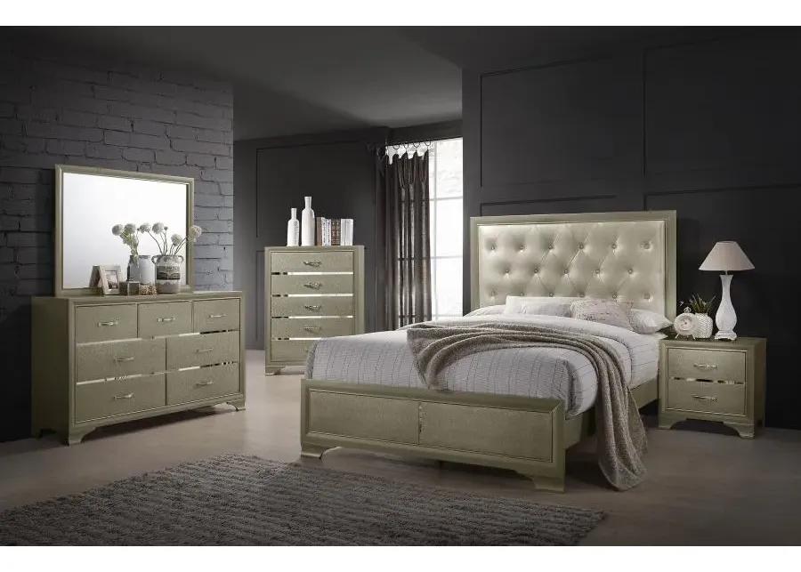 Beaumont Upholstered Eastern King Bed Champagne