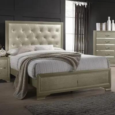 Beaumont Upholstered Eastern King Bed Champagne