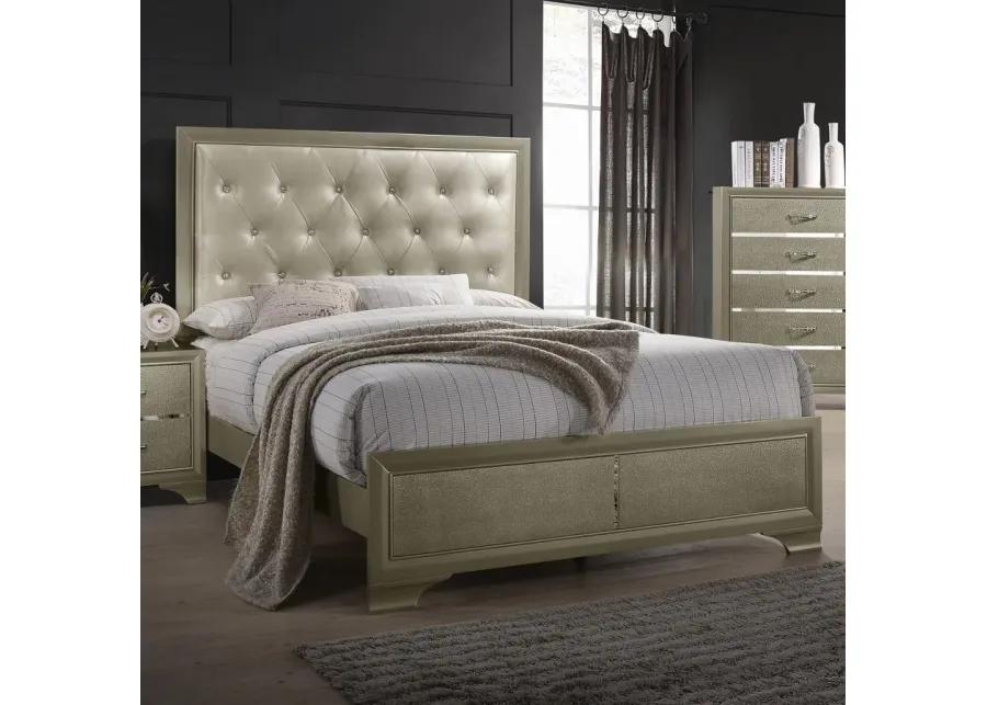 Beaumont Upholstered Eastern King Bed Champagne