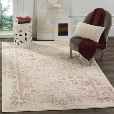 Adirondack Contemporary Ivory / Rose 6' X 9' Powerloomed Rug