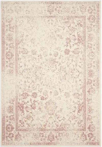 Adirondack Contemporary Ivory / Rose 6' X 9' Powerloomed Rug