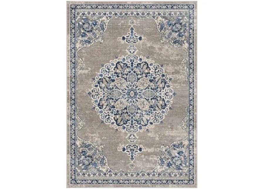 Brentwood 867 Light Grey / Blue 10' X 13' Oversized Rectangle Powerloomed Rug