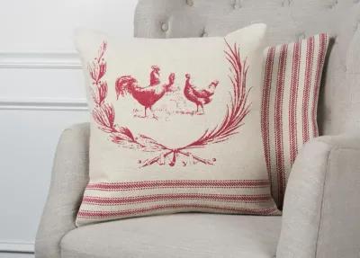 Rooster Red Pillow