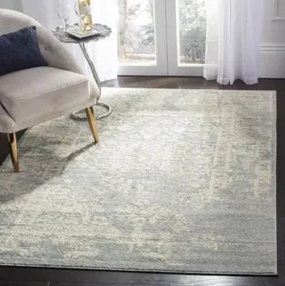 Adirondack Contemporary Slate / Ivory 6' X 6' Round Powerloomed Rug