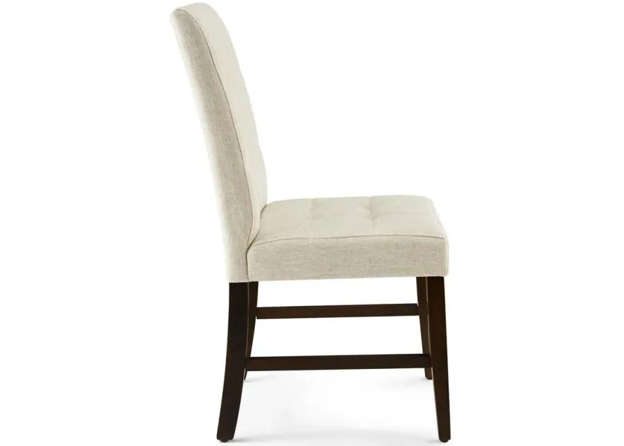 Promulgate Biscuit Tufted Upholstered Fabric Dining Chair Set of 2