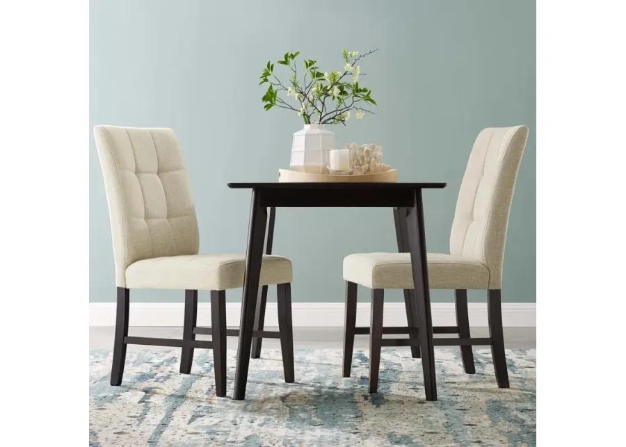 Promulgate Biscuit Tufted Upholstered Fabric Dining Chair Set of 2