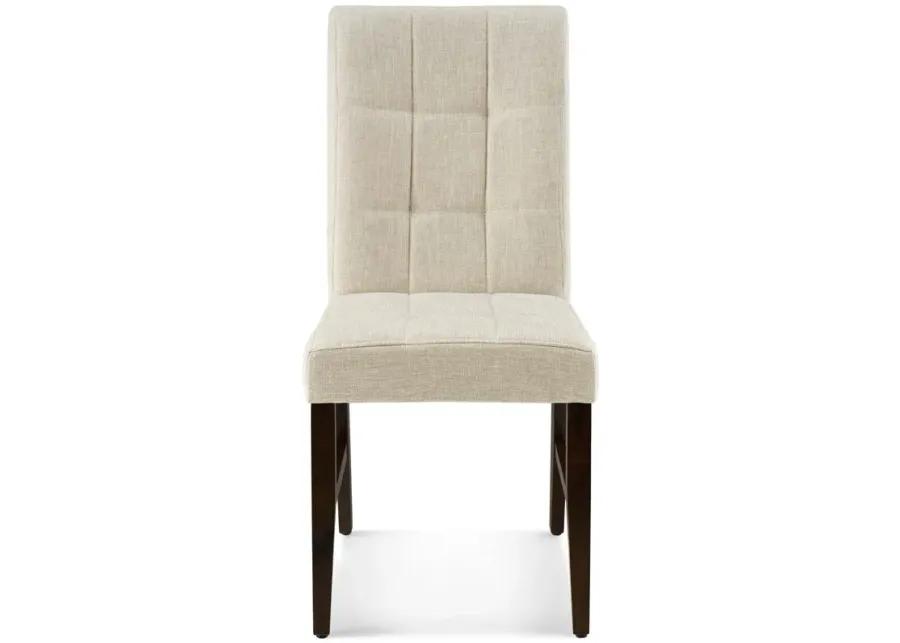 Promulgate Biscuit Tufted Upholstered Fabric Dining Chair Set of 2