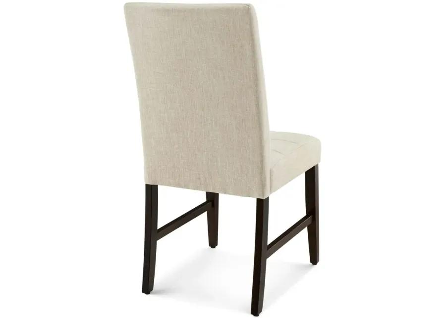 Promulgate Biscuit Tufted Upholstered Fabric Dining Chair Set of 2