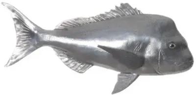 australian snapper fish wall sculpture, resin, polished aluminum finish