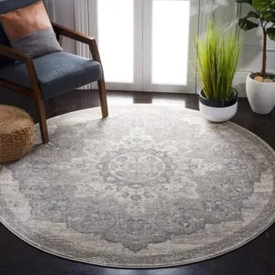 Brentwood 802 Ivory / Beige 6'-7" X 6'-7" Round Round Powerloomed Rug