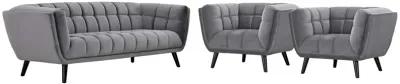 Bestow 3 Piece Performance Velvet Sofa and Armchair Set