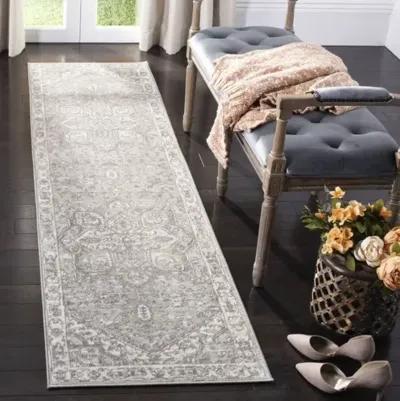 Brentwood 852 Cream / Grey 2' X 8' Runner Powerloomed Rug