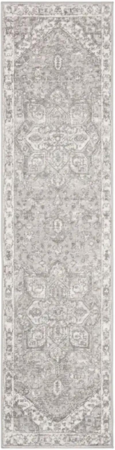 Brentwood 852 Cream / Grey 2' X 8' Runner Powerloomed Rug