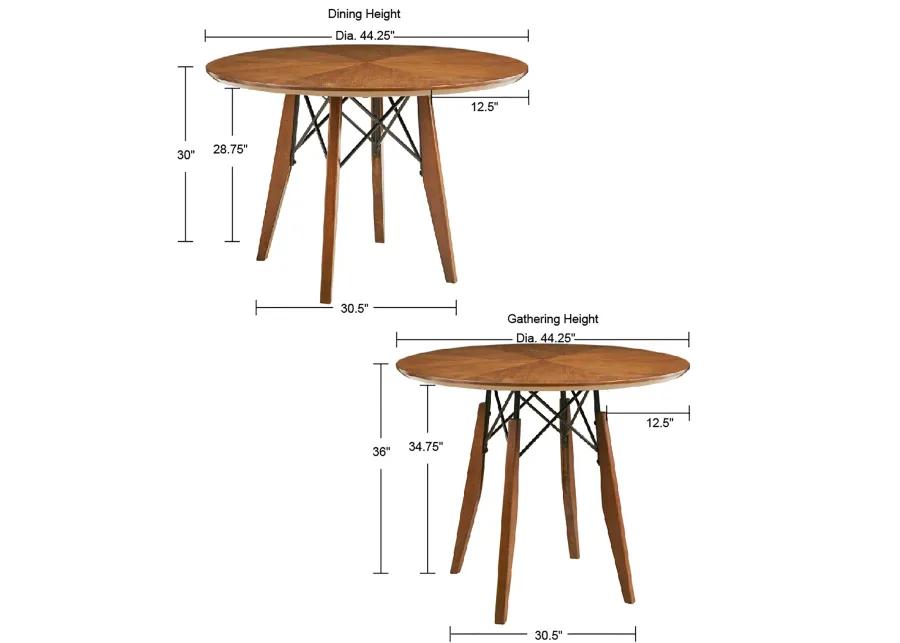 INK+IVY Clark Pecan Round Dining/Pub Table