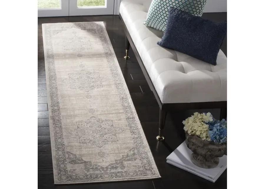 Brentwood 865 Cream / Grey 2' X 18' Runner Powerloomed Rug