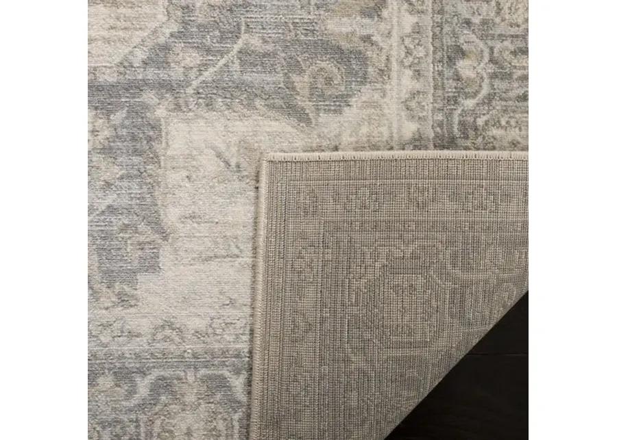 Brentwood 865 Cream / Grey 2' X 18' Runner Powerloomed Rug