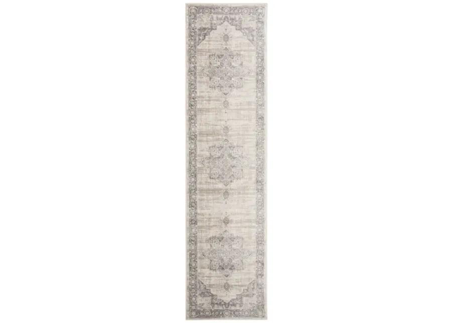 Brentwood 865 Cream / Grey 2' X 18' Runner Powerloomed Rug