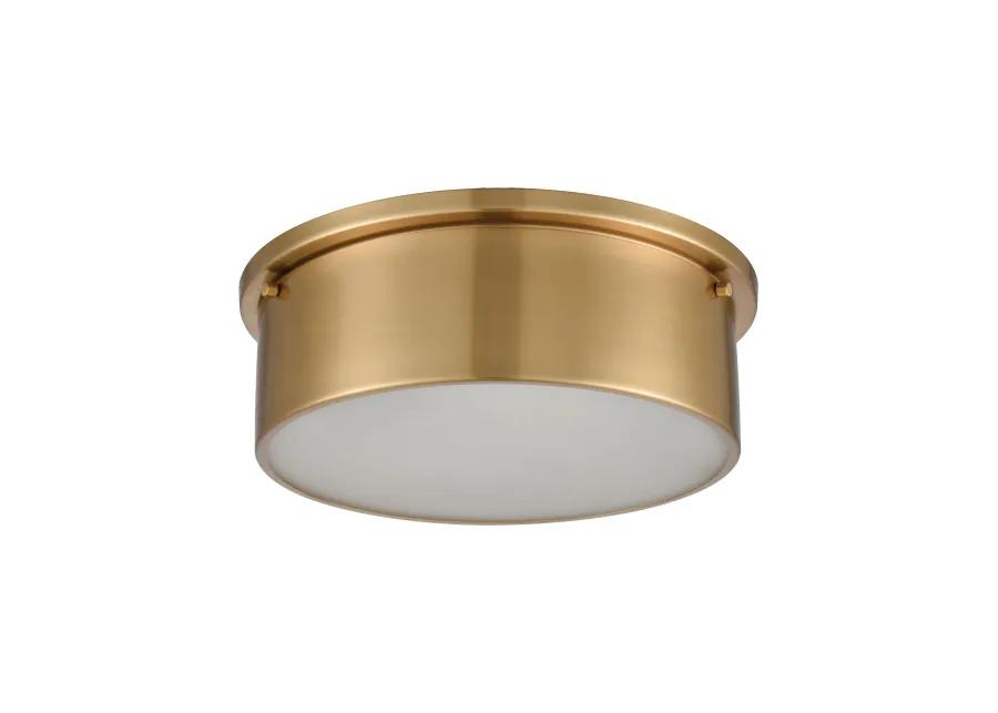 Flushmounts 14" Wide 3-Light Flush Mount - Satin Brass