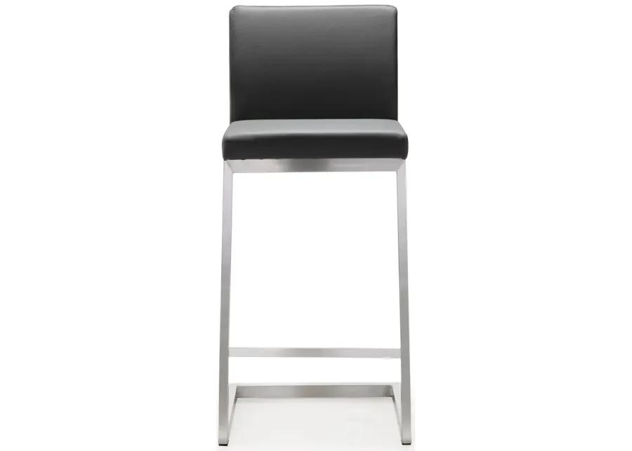 parma grey stainless steel counter stool - set of 2