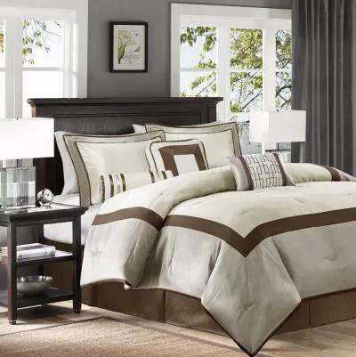 Madison Park Genevieve Taupe/Brown 7 Piece Comforter Set