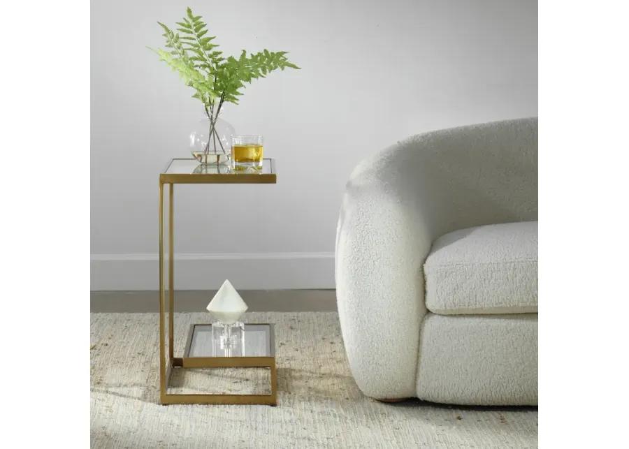 Musing Brushed Brass Accent Table