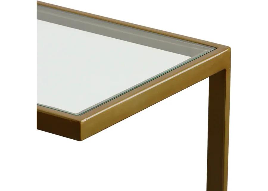 Musing Brushed Brass Accent Table