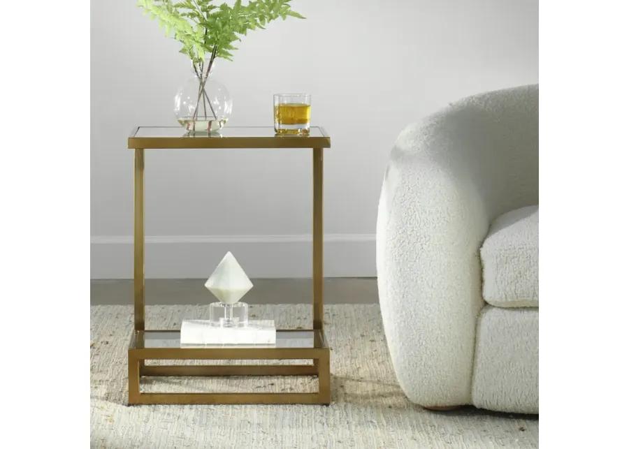 Musing Brushed Brass Accent Table