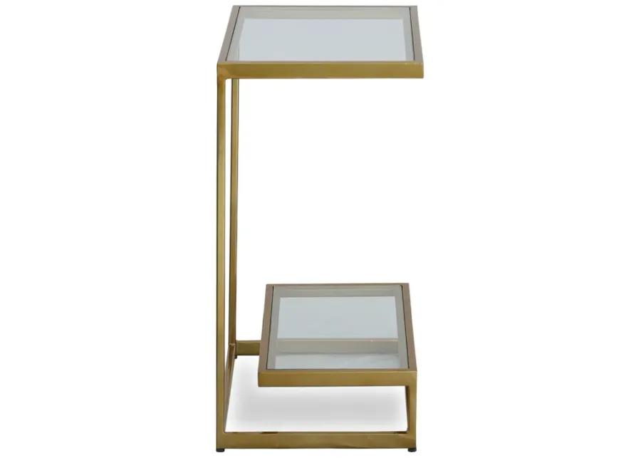 Musing Brushed Brass Accent Table